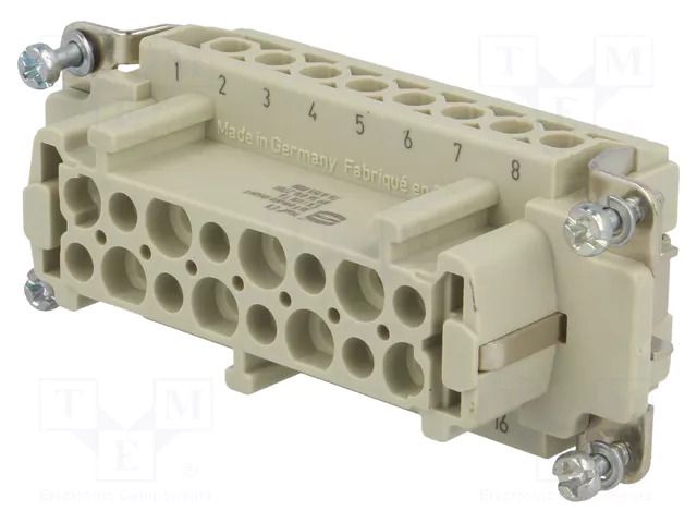 Connector: HDC; contact insert; female; 16A; 90V; Han® Ex; PIN: 16 HARTING 09360162701