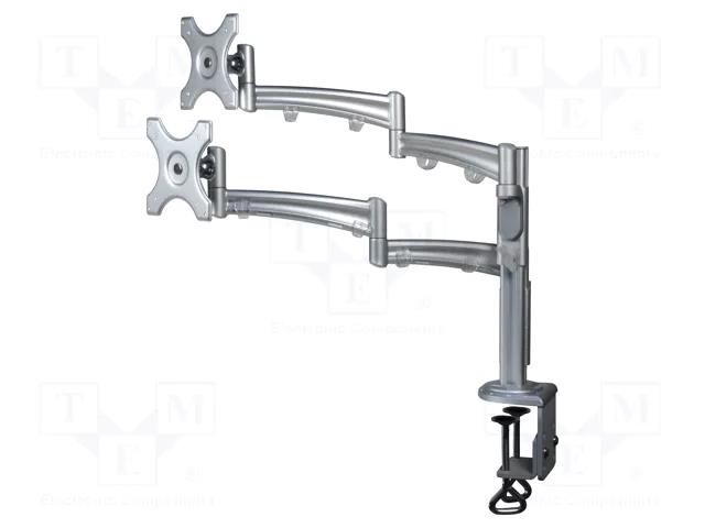 LCD/LED holder; screw terminals; silver; 5kg; 75x75mm,100x100mm NEWBRAND NB-DS26-DUAL-02