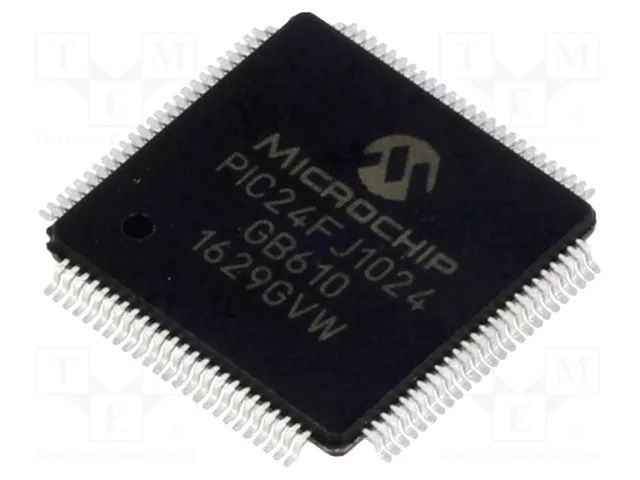 IC: PIC microcontroller; 1024kB; 2÷3.6VDC; SMD; TQFP100; PIC24 MICROCHIP TECHNOLOGY 24FJ1024GB610-I/PT
