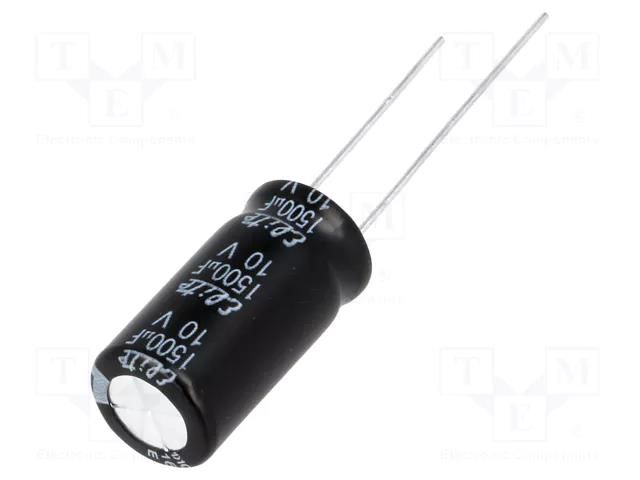 Capacitor: electrolytic; THT; 1500uF; 10VDC; Ø10x20mm; Pitch: 5mm Elite PF1A152MNN1020