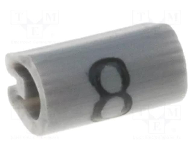 Markers; Marking: 8; 1.5÷2mm; PVC; grey; -45÷70°C; leaded TE Connectivity TE-05801808