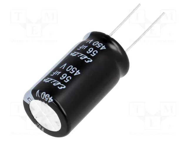Capacitor: electrolytic; THT; 56uF; 450VDC; Ø18x31.5mm; ±20%; 2000h Elite PF2W560MNN1832