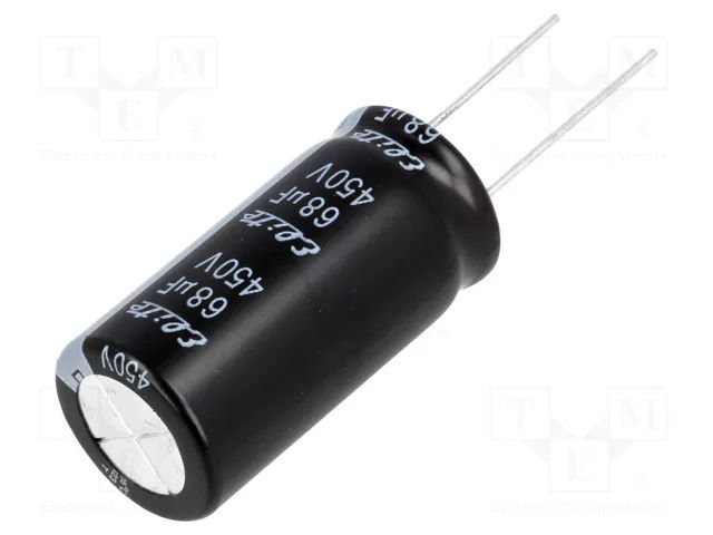 Capacitor: electrolytic; THT; 68uF; 450VDC; Ø18x35.5mm; ±20%; 2000h Elite PF2W680MNN1836