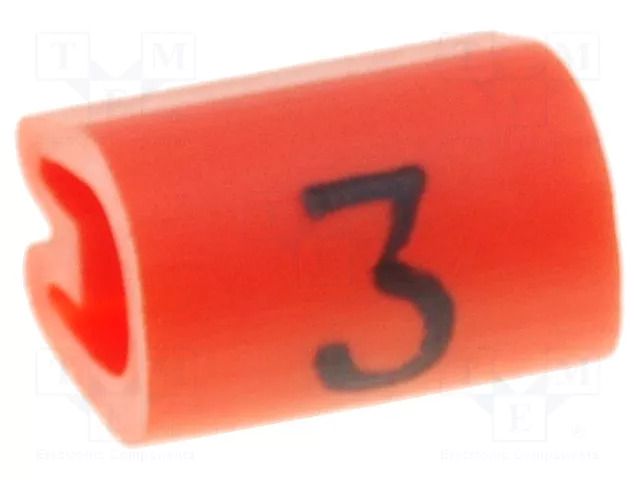 Markers; Marking: 3; 4.3÷6.9mm; PVC; orange; -45÷70°C; leaded TE Connectivity TE-06201303