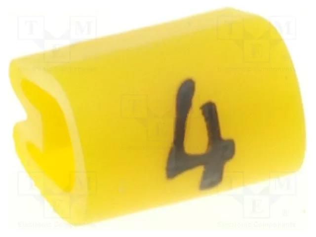 Markers; Marking: 4; 2.5÷4mm; PVC; yellow; -45÷70°C; leaded TE Connectivity TE-06151404