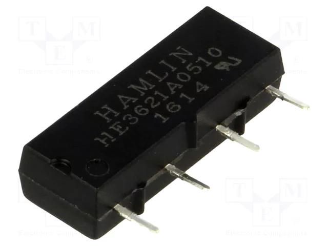 Relay: reed switch; SPST-NO; Ucoil: 5VDC; 500mA; max.200VDC; 10W LITTELFUSE HE3621A0510