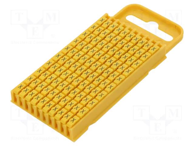 Markers; Marking: X; 4.3÷5.3mm; polyamide; yellow; -40÷85°C; WIC HELLERMANNTYTON WIC3-X-PA-YE-C1