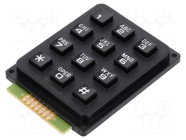 Keypad: plastic; No.of butt: 12; none; plastic; 200mΩ; 1N; 20mA ACCORD KB304-PAB