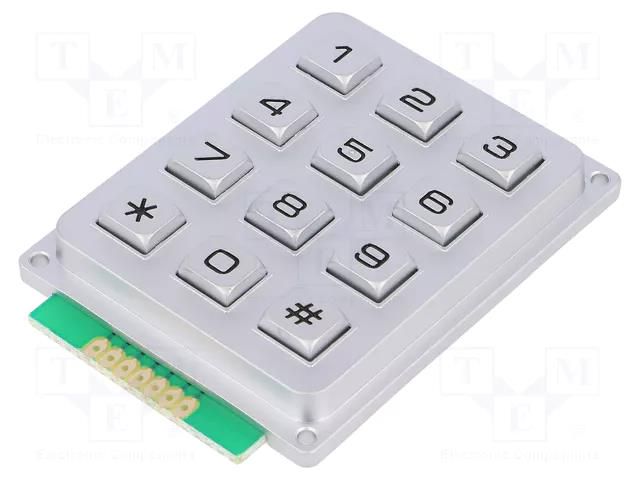 Keypad: metal; No.of butt: 12; none; metal; 200mΩ; 1.2N; 20mA; W: 51mm ACCORD KB304-MNS-WP