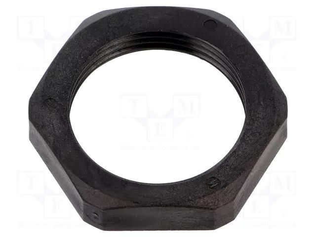 Nut; M25; polyamide; Thk: 6.5mm; Spanner: 32mm; black; -40÷100°C HUMMEL HUMMEL-1262250150