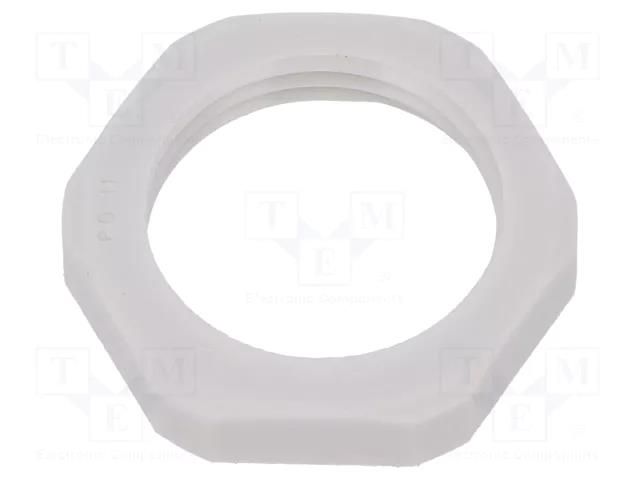 Nut; PG11; polyamide; Thk: 5mm; Spanner: 24mm; grey; Thread: PG HUMMEL HUMMEL-1262110011