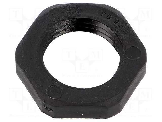 Nut; PG9; polyamide; Thk: 5mm; Spanner: 22mm; black; Thread: PG HUMMEL HUMMEL-1262090111