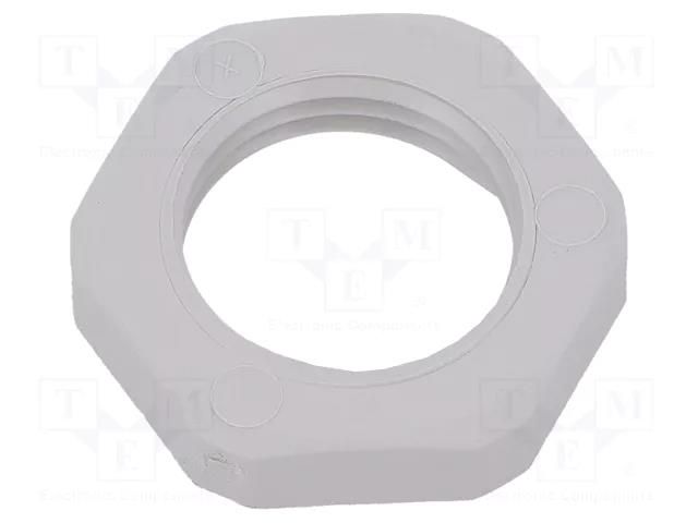 Nut; PG9; polyamide; Thk: 6.8mm; Spanner: 22mm; grey; -40÷100°C HUMMEL HUMMEL-1262090011