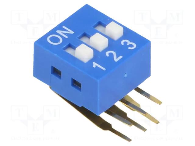 Switch: DIP-SWITCH; Poles number: 3; ON-OFF; 0.05A/12VDC; Pos: 2 NINIGI DSK-03