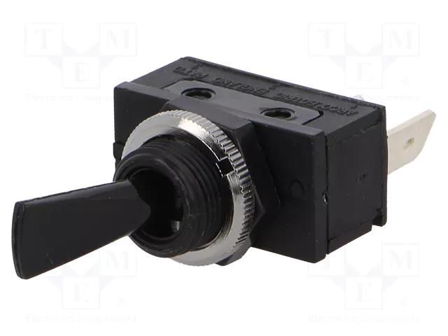 Switch: toggle; Pos: 2; SPST; ON-OFF; 16A/250VAC; 28A/28VDC; 1700 BULGIN AE-C1700HOAAC