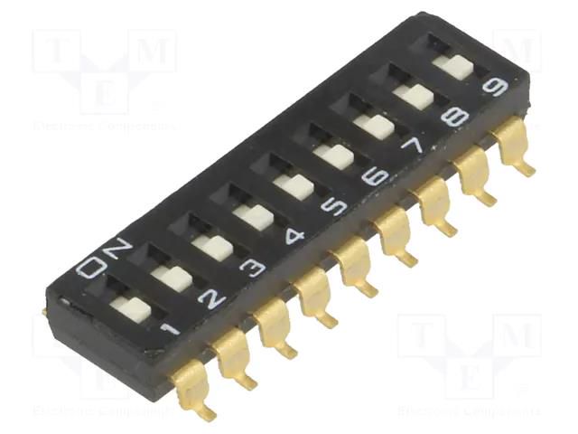 Switch: DIP-SWITCH; Poles number: 9; ON-OFF; 0.025A/24VDC; Pos: 2 OMRON Electronic Components A6S-9101-H