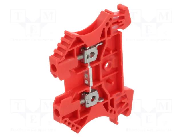 Splice terminal: rail; 24A; 800V; screw terminal; red; 2.5mm2; TS35 WEIDMÜLLER WDU2.5/RD
