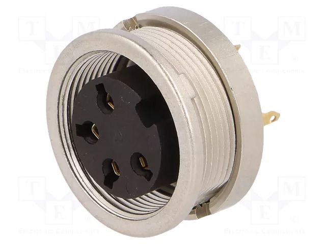 Connector: M16; socket; female; PIN: 4; 5A; 250V; soldering; IP40 LUMBERG KFV-40