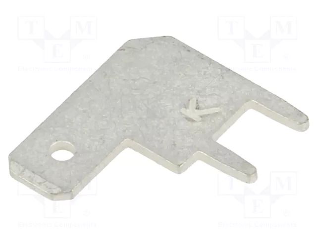 Terminal: flat; 4.8mm; 0.8mm; male; THT; brass; tinned; angled 90° KEYSTONE KEYS4907