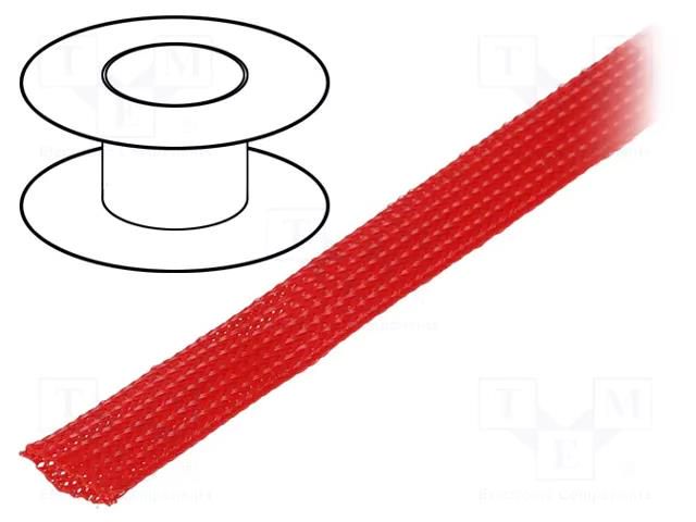Braid; polyester; red; Package: 100m; ØBraid : 11÷17nom.12mm 4CARMEDIA OPL.12-RD
