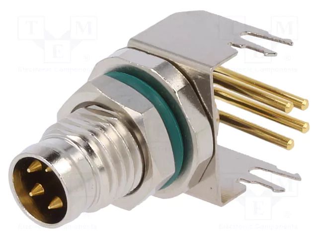 Connector: M8; male; PIN: 4; 4A; 30V; IP68; angled 90°; socket; metal AMPHENOL LTW M8S-04PMMR-SF8001
