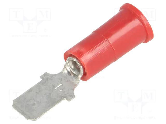 Terminal: flat; 4.8mm; 0.5mm; male; crimped; for cable; insulated KEYSTONE KEYS8286