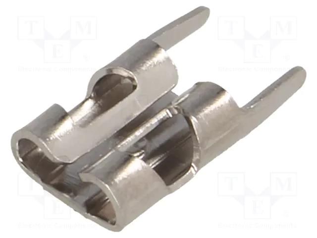 Terminal: flat; 4.8mm; 0.8mm; female; THT; brass; tinned; straight KEYSTONE KEYS3551