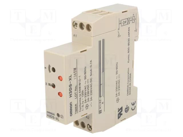 Timer; 0,1s÷120h; SPDT; 250VAC/5A; Usup: 24÷230VAC; 24÷48VDC OMRON H3DS-XL