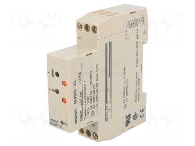 Timer; 0,1s÷120h; SPDT; 250VAC/5A; Usup: 24÷230VAC; 24÷48VDC OMRON H3DS-XL