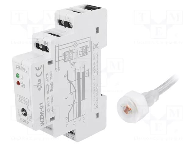 Twilight switch; for DIN rail mounting; 230VAC; SPDT; IP20; WZM ZAMEL WZM-01/S1