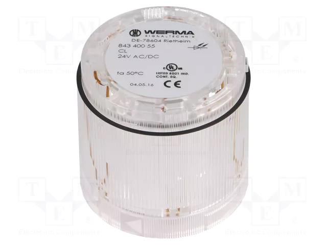 Module: light signaller; colourless; 24VDC; IP54; Ø70x66mm WERMA WER-84340055