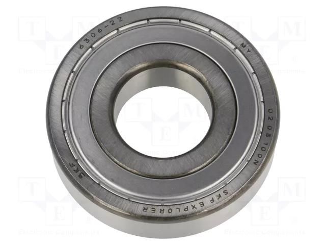 Bearing: single row deep groove ball; Øint: 30mm; Øout: 72mm SKF SKF6306-2Z