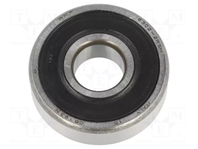 Bearing: single row deep groove ball; Øint: 15mm; Øout: 42mm SKF SKF6302-2RSH