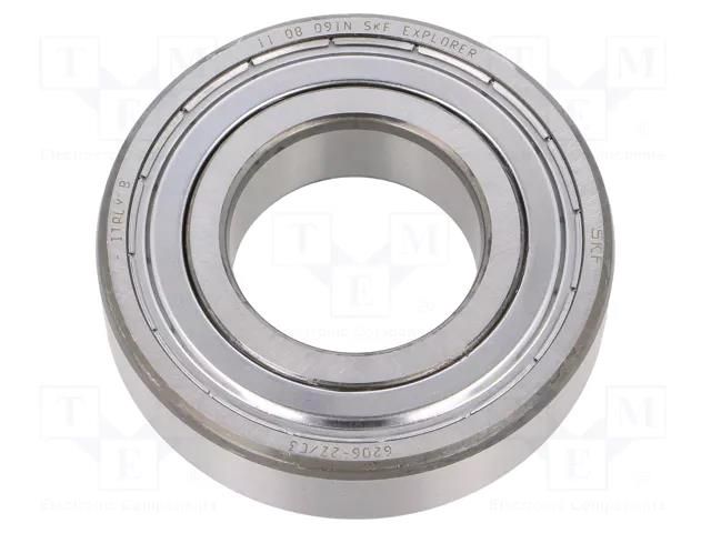 Bearing: single row deep groove ball; Øint: 30mm; Øout: 62mm SKF SKF6206-2Z/C3