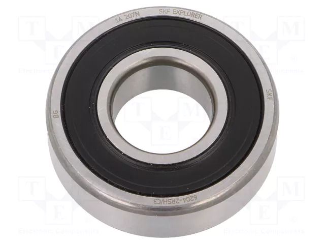 Bearing: single row deep groove ball; Øint: 20mm; Øout: 47mm SKF SKF6204-2RSH/C3