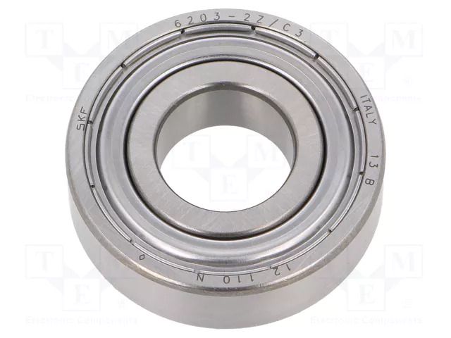 Bearing: single row deep groove ball; Øint: 17mm; Øout: 40mm SKF SKF6203-2Z/C3