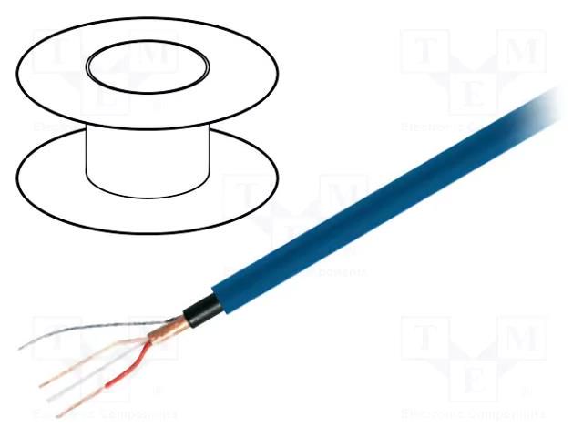 Wire: microphone cable; 1x2x0.22mm2; blue; OFC; -15÷70°C; PVC TASKER TAS-C301BL