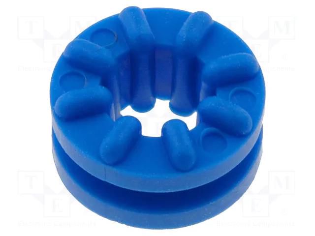Grommet; Ømount.hole: 6.3mm; blue; Panel thick: max.1.6mm; H: 5.8mm FIX&FASTEN TGM-10