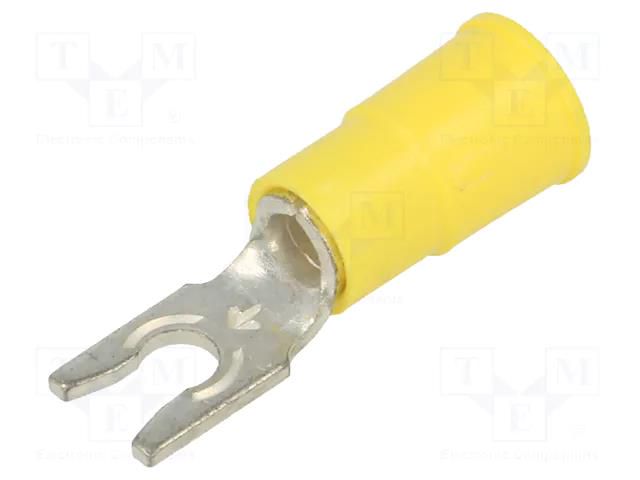 Tip: fork; M3,5; Ø: 3.66mm; crimped; for cable; insulated; yellow KEYSTONE KEYS8269