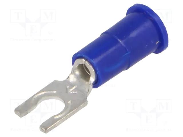 Tip: fork; M3,5; Ø: 3.66mm; crimped; for cable; insulated; blue KEYSTONE KEYS8266