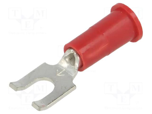 Tip: fork; M3,5; Ø: 3.66mm; crimped; for cable; insulated; red KEYSTONE KEYS8245