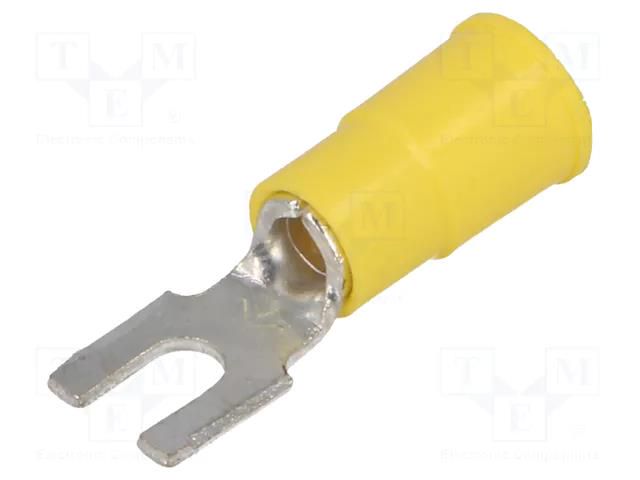 Tip: fork; M3,5; Ø: 3.66mm; crimped; for cable; insulated; yellow KEYSTONE KEYS8233