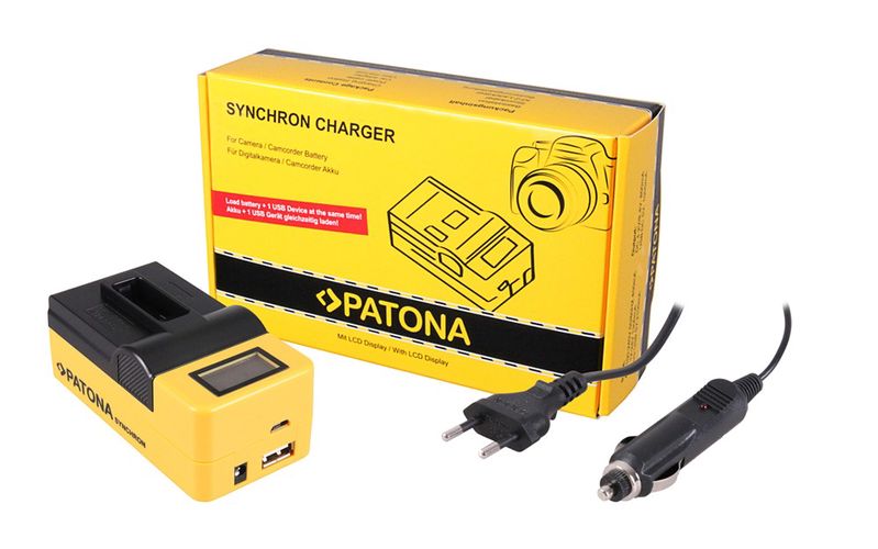 PATONA Synchron USB Charger f. GoPro Hero 8 AHDBT-801 Hero 7 AHDBT-701 Hero 6 Hero 5 AHDBT-501 with LCD, PATONA 4679 4055655182546