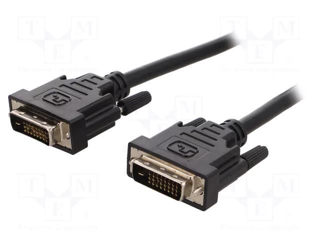 Cable; DVI-D (24+1) plug,both sides; 1m; black; dual link DIGITUS AK-320108-010-S