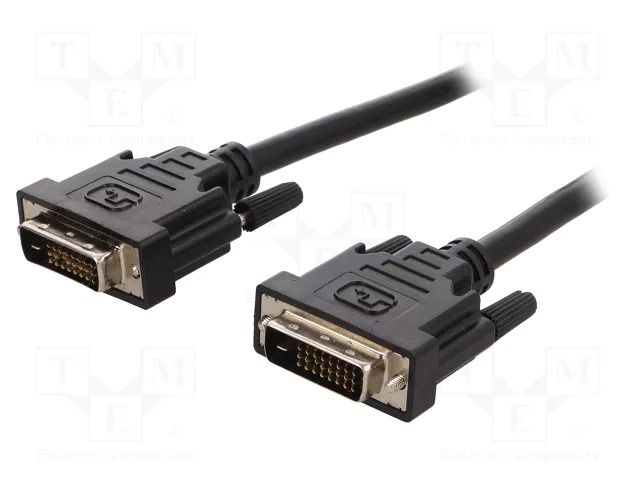 Cable; DVI-D (24+1) plug,both sides; dual link; 1m; black DIGITUS AK-320108-010-S