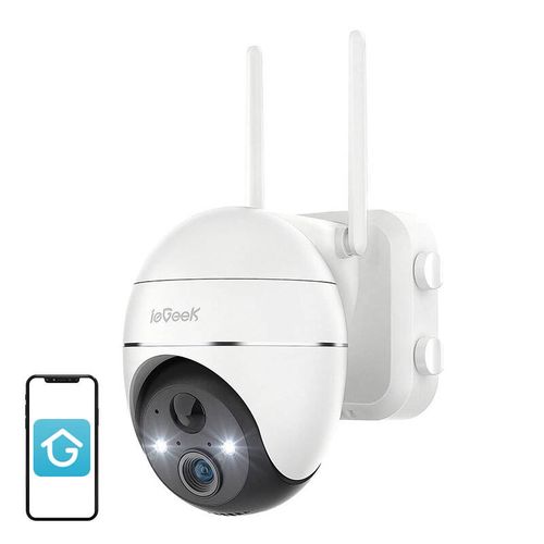 Wireless 3MP WiFi outdoor camera ieGeek ZS-GX1S white 5200mAh, ieGeek ZS-GX1S White