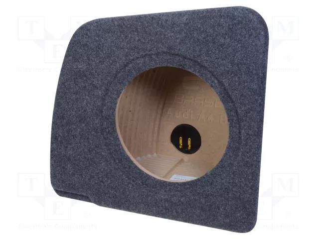 Car loudspeaker enclosure; MDF; grey melange; 250mm; Audi; 15l BASSER OBGL.AUDI.12