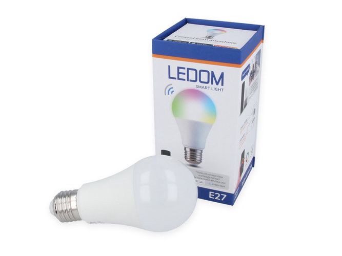 LED bulb E27 230V A60 10W RGB + CCT, Wi-Fi, TUYA, LEDOM 470676