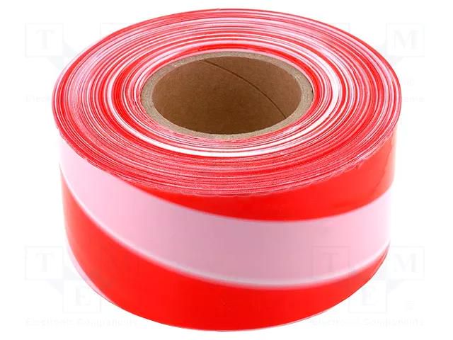 Tape: warning; white-red; L: 250m; W: 80mm ANRO TOO250/8