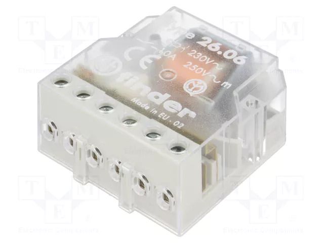 Relay: installation; bistable,impulse; NO x2; Ucoil: 230VAC; 26.06 FINDER 26.06.8.230.0000